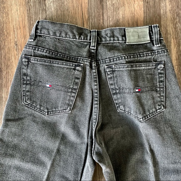 Vintage Tommy Hilfiger High Waist Faded Black Mom Jeans Size 25 Denim Retro - Picture 10 of 13